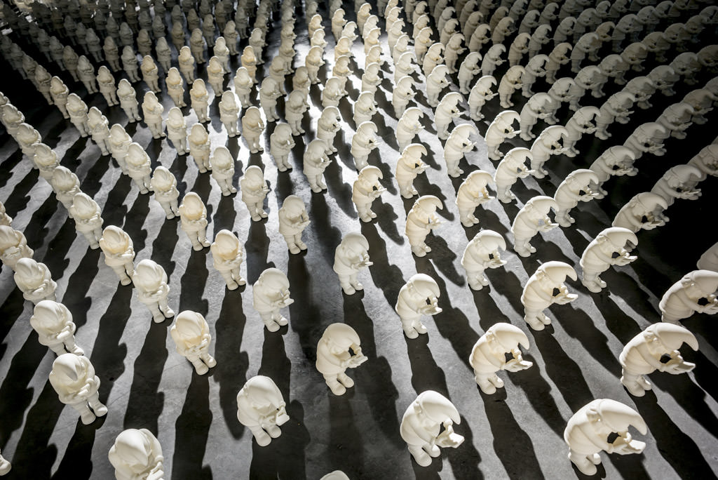 Texting Gnomes, installation by artist Edward Bernsteyn